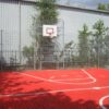 Voetbalkooi Basic 190 Sportkooi, voetbalkooi Basic, hier uitgevoerd als voetbal basketbalcombinatie met vloercoating en sportbelijningen.